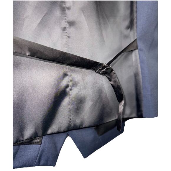 NWT Kenneth Cole Awearness XL Wool Blend Vest Navy Blue Black Slim Awear-Tech - Picture 3 of 9